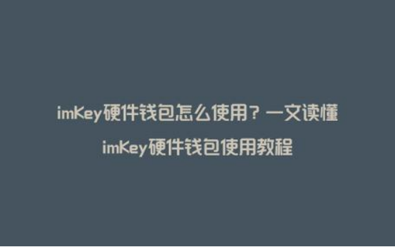 imkey钱包怎么样？讲解具体使用imkey钱包的步骤插图1